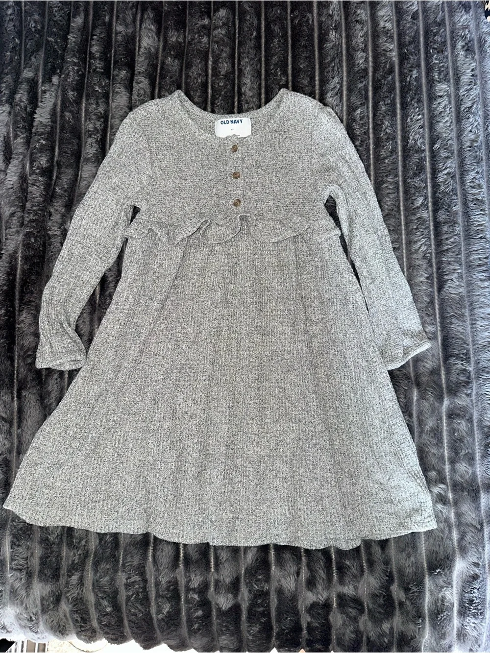 Old Navy toddler girl Gray Knit Long-Sleeve Dress